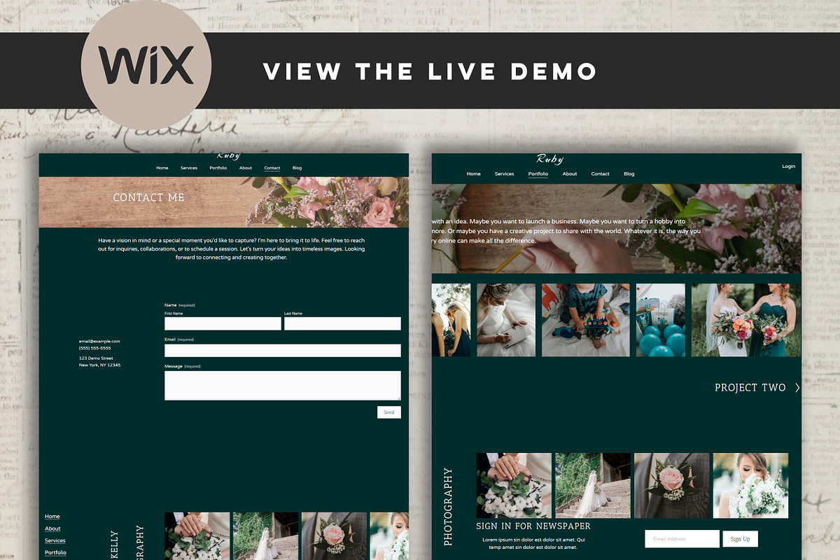 Wix Photography Website Template, a Wix Template by Design House (Photo 3 of 10)