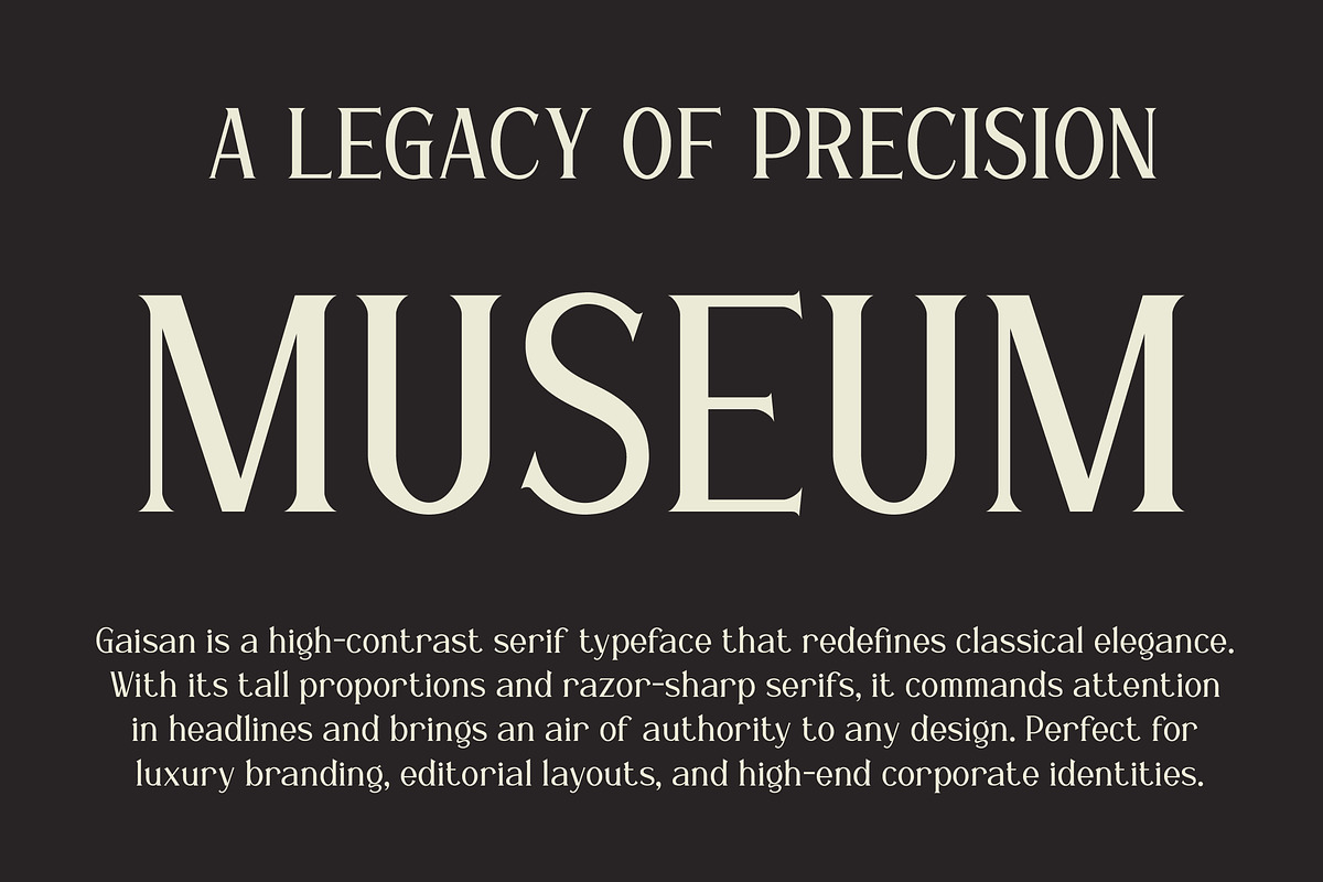 Gaisan - Sharp Modern Serif Font, a Serif Font by Mily Studio (Photo 2 of 10)