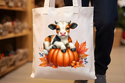 Watercolor Autumn Cow Clipart, an Illustration by Rose Art (Thumbnail 7 of 7)