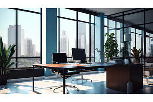 laptop business office background ai, a Business Photo by pikepicture