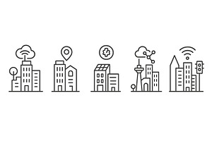 Modern city skyline showcasing, an Object Illustration by ZinetroN