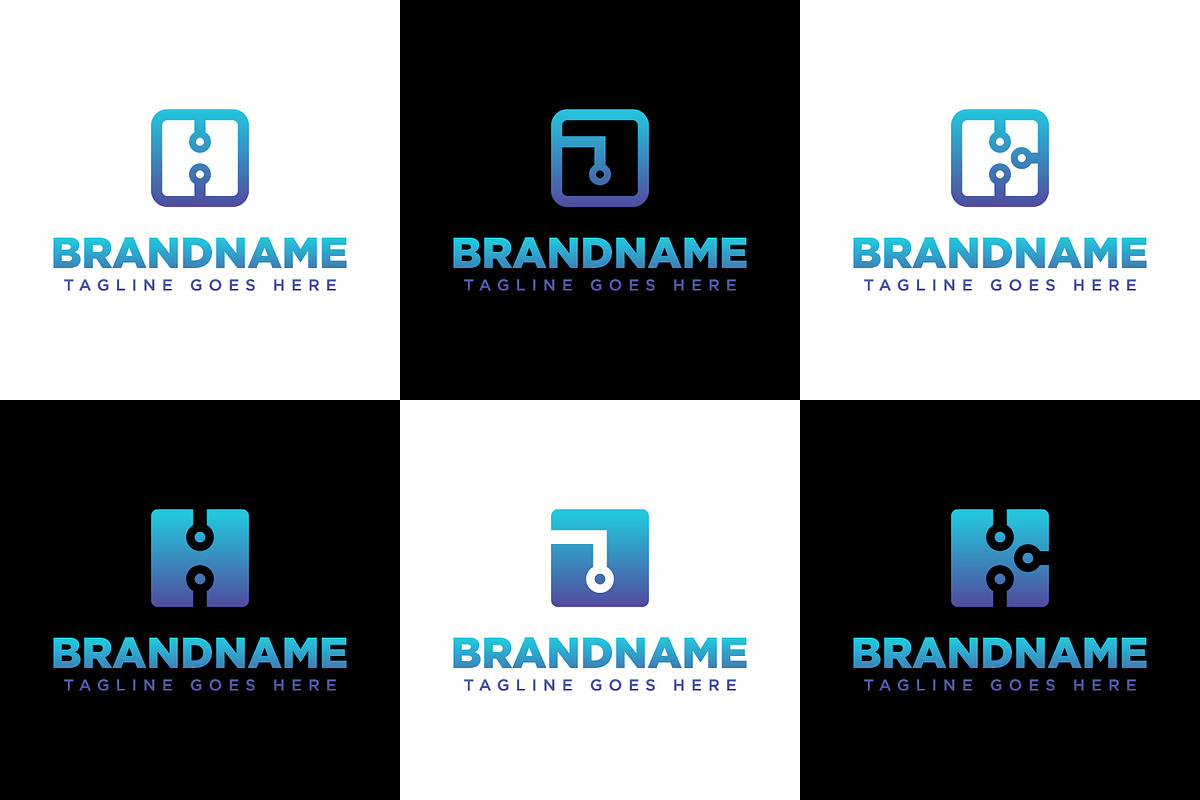 Letter H J K Technology Logo, a Branding & Logo Template by Pray Art Design Studio