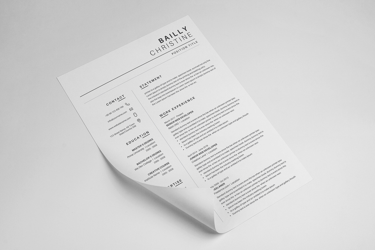 Resume/CV, a Resume Template by Creatune (Photo 3 of 3)