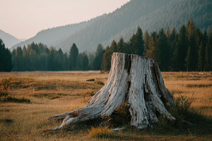 Old Tree Stump in Meadow, a Nature Photo by Virgo Studio
