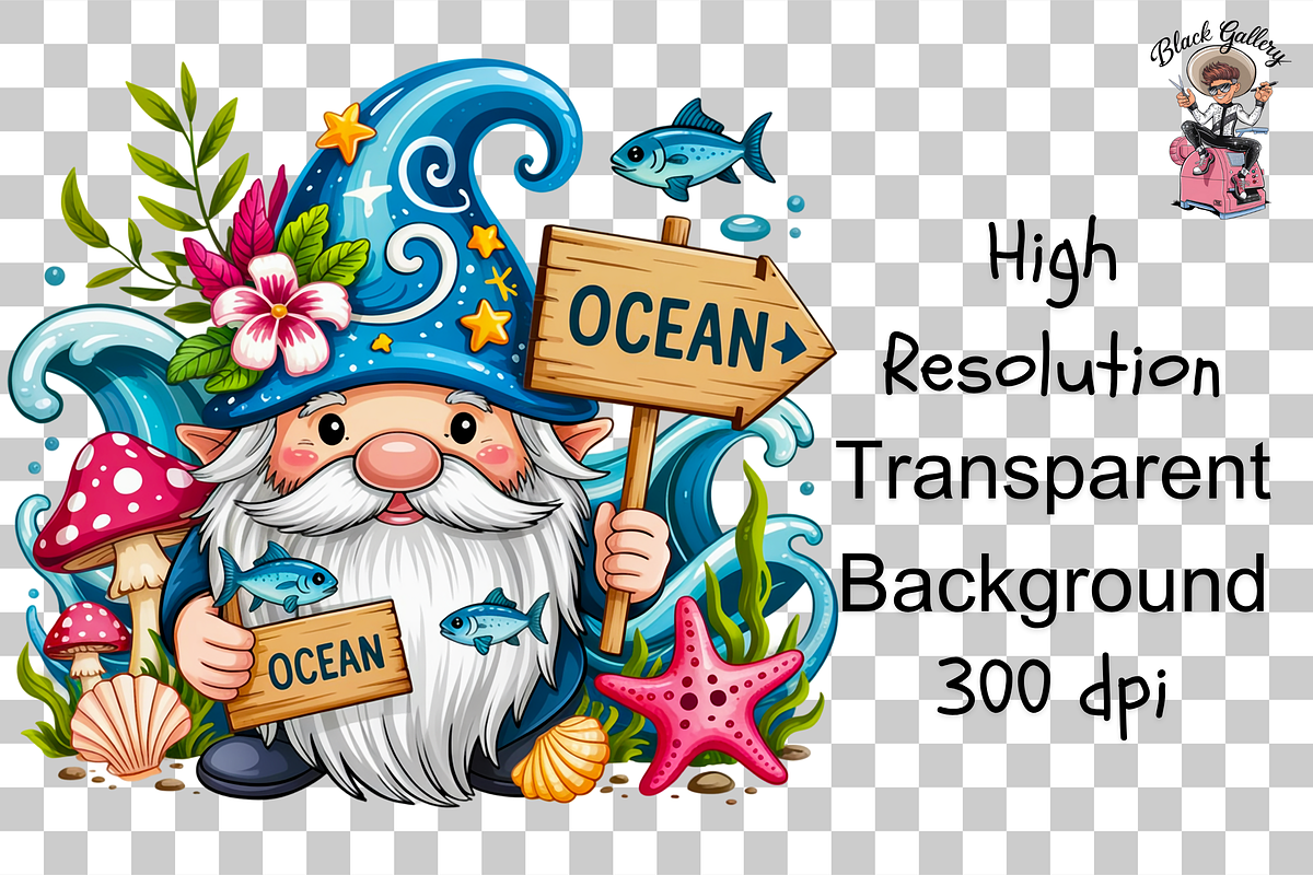 Beach Gnome Summer PNG Bundle, a Graphic by Clipart Studio (Photo 11 of 12)