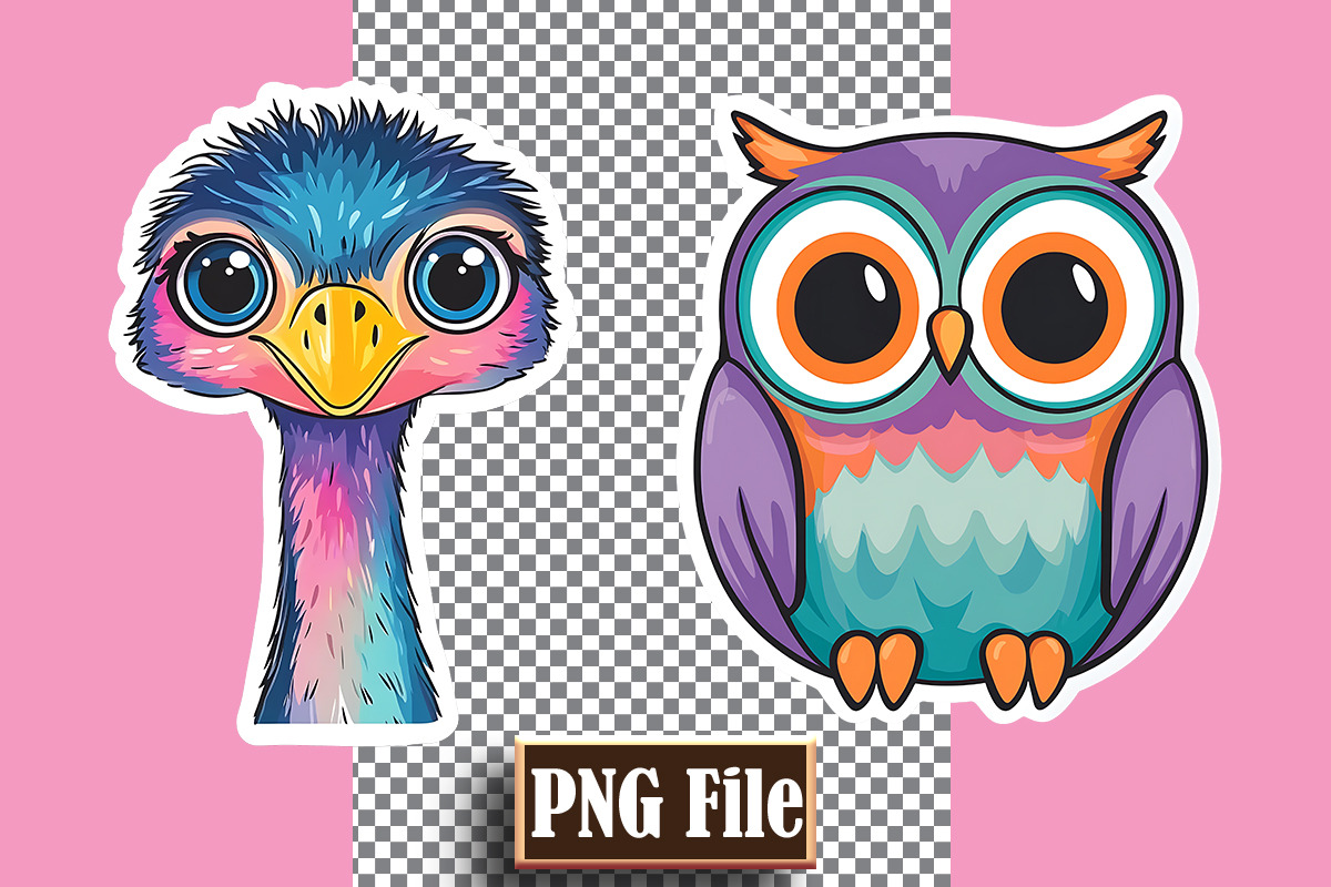 Cute Animal Stickers Bundle, an Animal Illustration by protabsorkar11 (Photo 8 of 8)