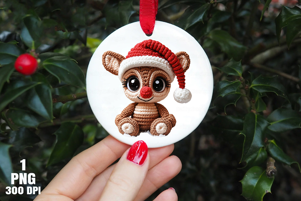 Yarn Crochet Christmas Reindeer PNG, an Illustration by Daily.Designs (Photo 10 of 10)