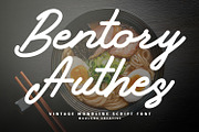 Bentory Authes Vintage Monoline Font, a Script Font by Maulana Creative (Thumbnail 1 of 7)