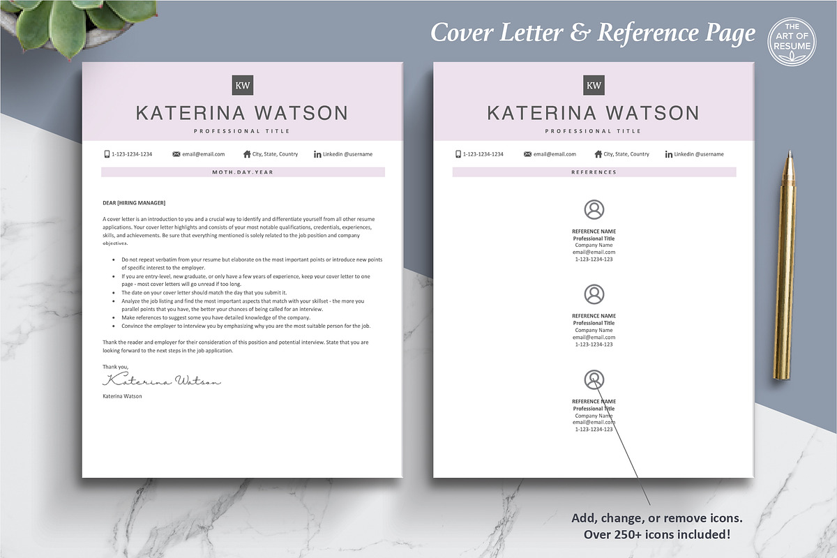 Pink Resume Template | Creative CV, a Resume Template by The Art of Resume (Photo 6 of 8)