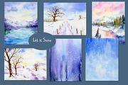 Watercolor Landscape Let It Snow, a Texture Illustration by Corner Croft (Thumbnail 1 of 5)