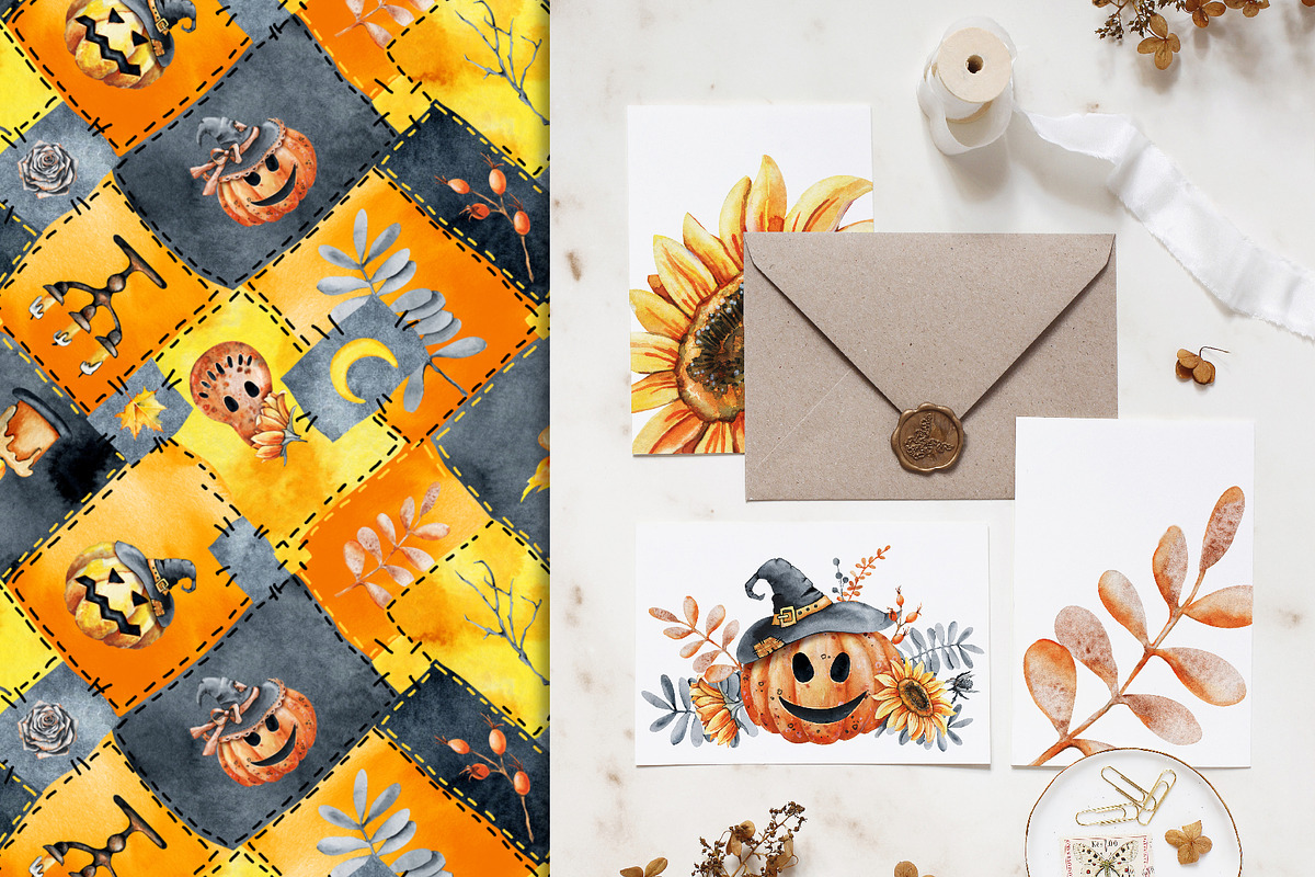 Happy Halloween watercolor clipart, an Illustration by Artmanata (Photo 9 of 22)