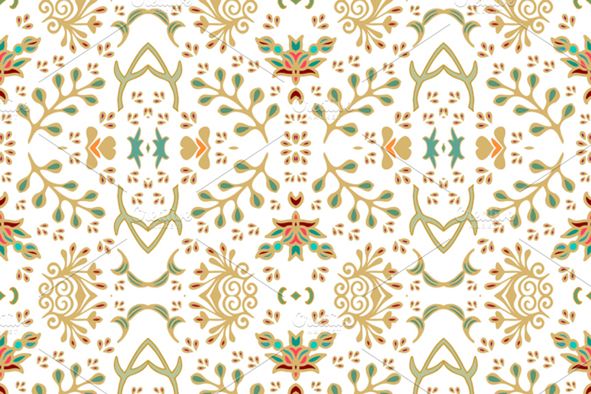 Set of 6 seamless flourish patterns preview 4