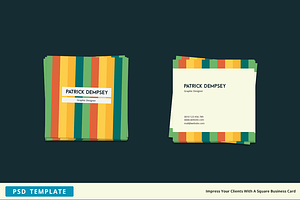 Stripes - Square Business Card