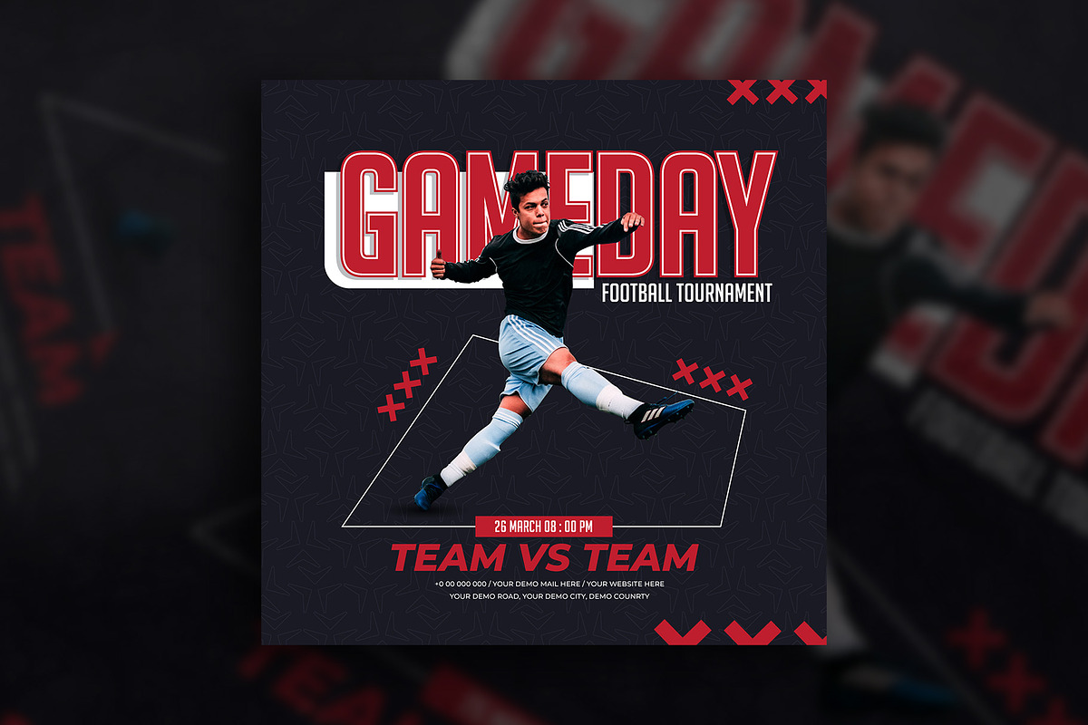 Match day social media flyers, a Social Media Template by Tanmoy Topu (Photo 4 of 6)