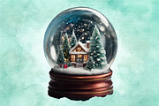 Christmas House In Snow Glob Clipar, a Seasonal Illustration by Craft Nest (Thumbnail 2 of 5)