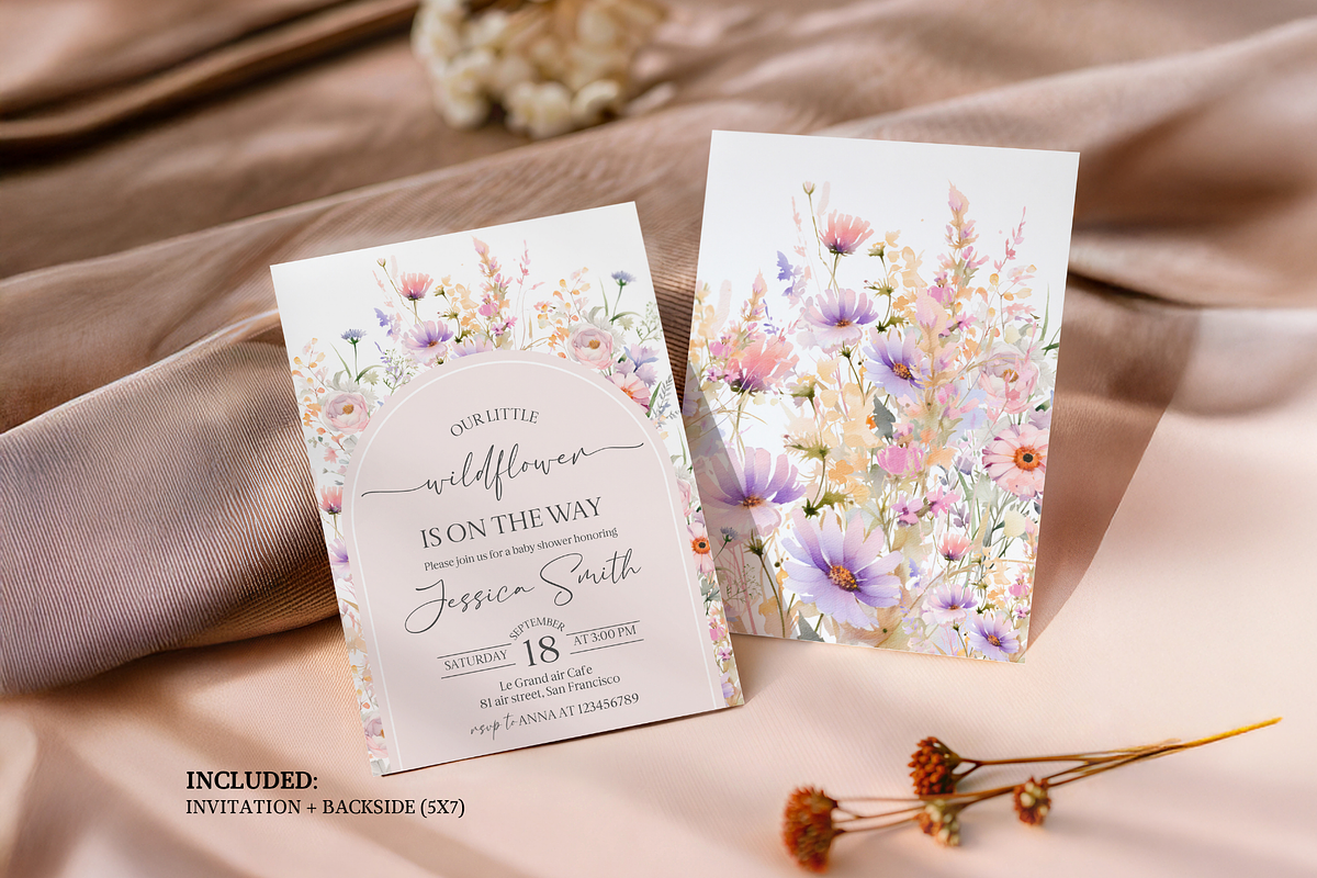 Baby In Bloom Shower Invitation Set, an Invitation Template by Digital_Mind (Photo 2 of 4)