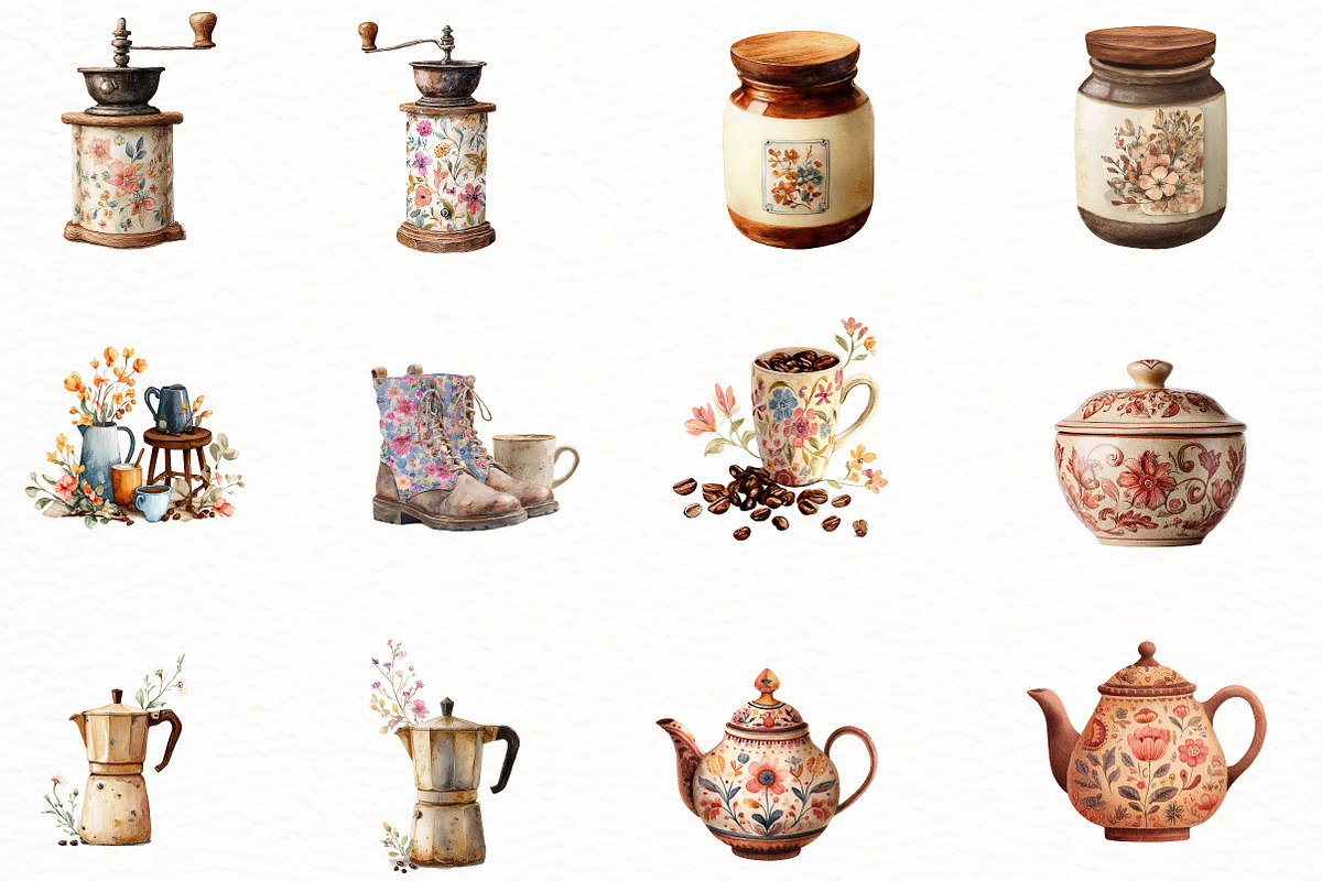 Spring Coffee Time Clipart, an Illustration by Designworld (Photo 3 of 6)