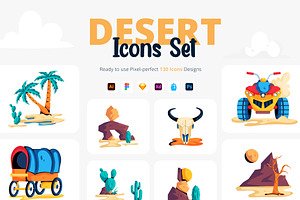 Flat Desert Icons