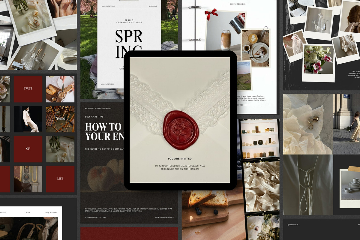 The Bordeaux Social Media Kit, a Social Media Template by Pani Temp. (Photo 4 of 12)