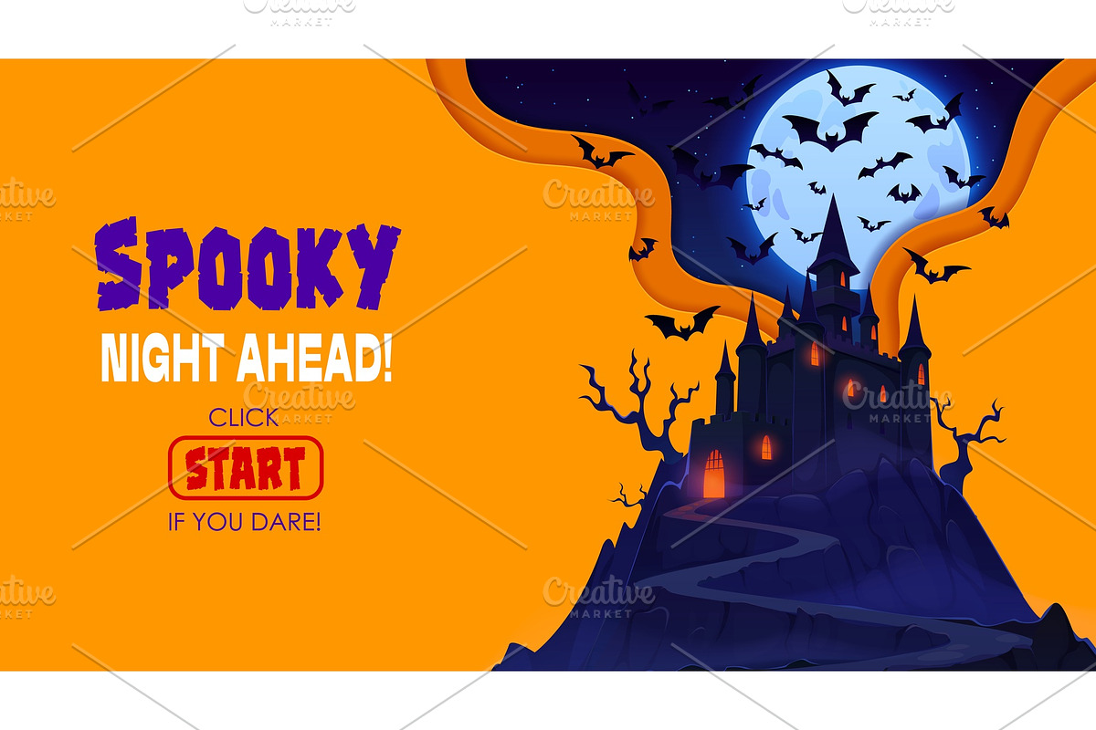 Halloween paper cut greetings, a Seasonal Illustration by Seavector Studio (Photo 2 of 3)