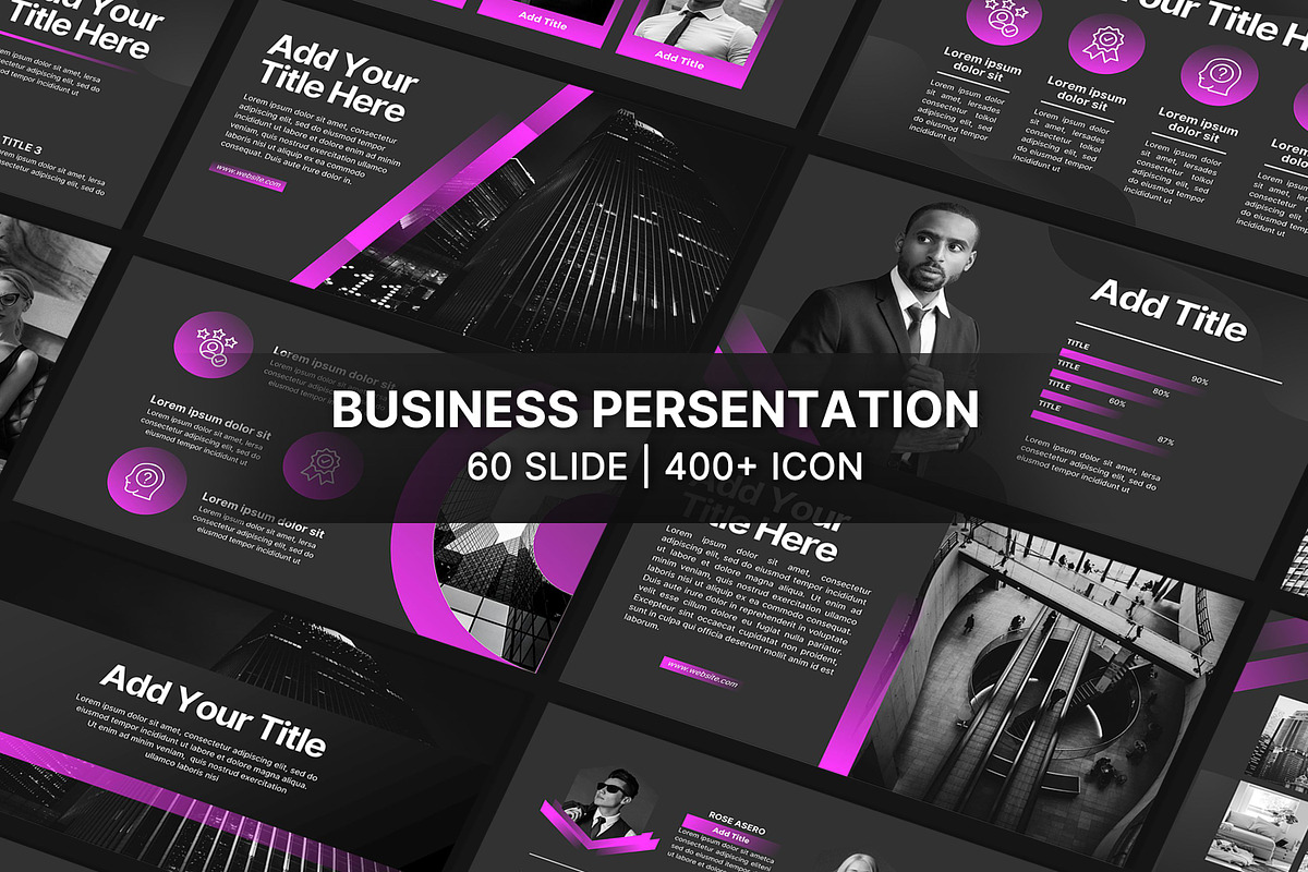 Purple Black Powerpoint Template, a Presentation Template by SKY CREATION
