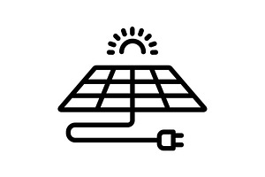 Panel solar panel black icon, an Outline Icon by Creative priyanka
