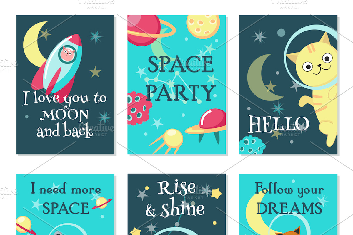 Space animals calendar & planner, a Stationery Template by SiberianArt (Photo 2 of 12)