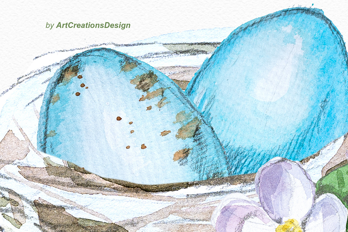 Watercolor Birdhouse Clipart Set, a Seasonal Illustration by ArtCreationsDesign (Photo 9 of 12)