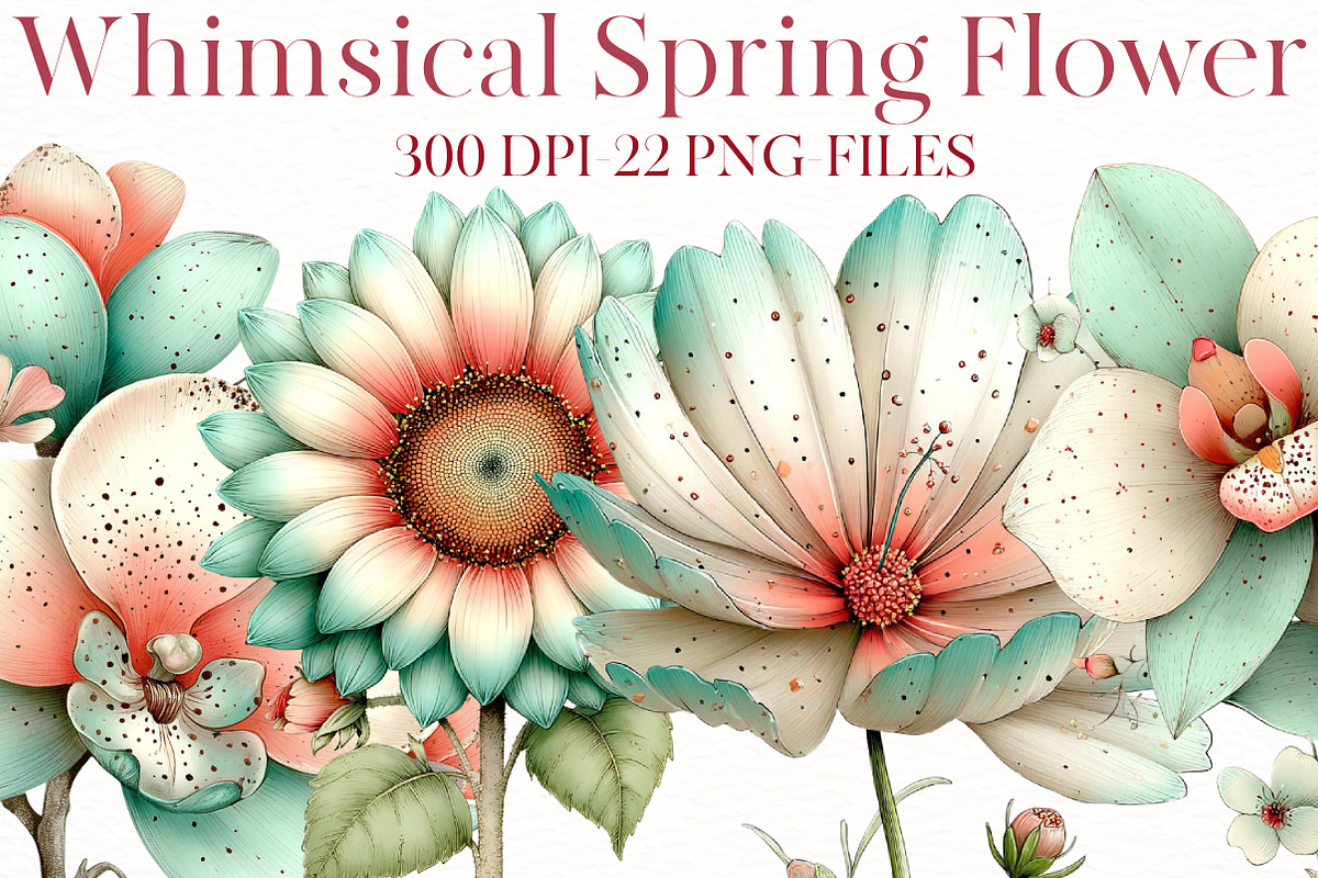 Whimsical spring Flower clipart, an Illustration by Designworld (Photo 1 of 8)