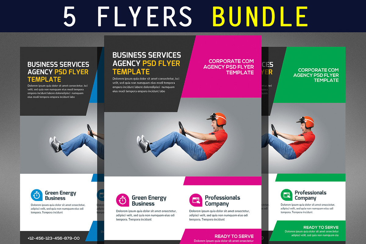 Smart Business Flyer Bundle Template, a Flyer Template by Graphic Templates (Photo 1 of 6)