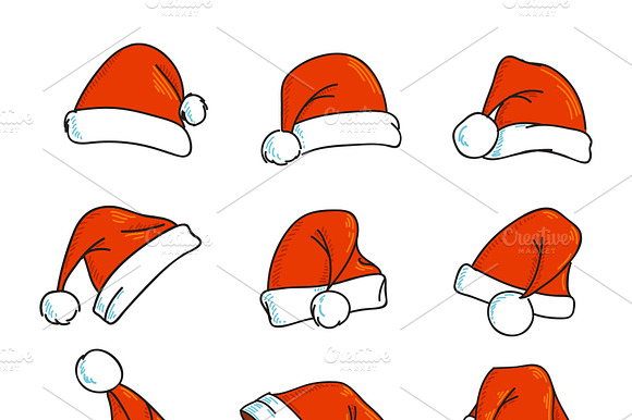 Vector Santas Hat Icons