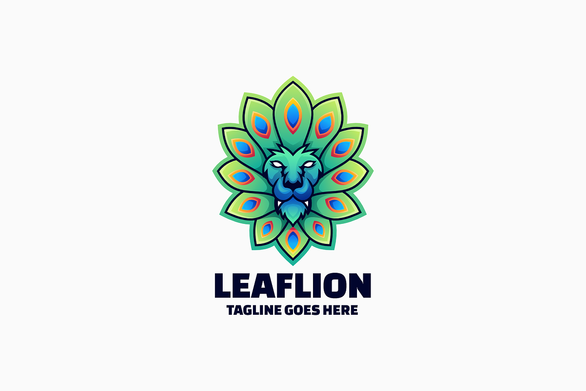 Leaflion Mascot Gradient Logo, a Branding & Logo Template by Artnivora.Std