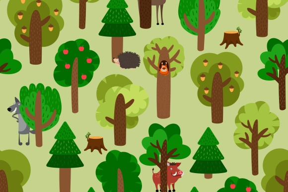 Forest seamless pattern preview 2