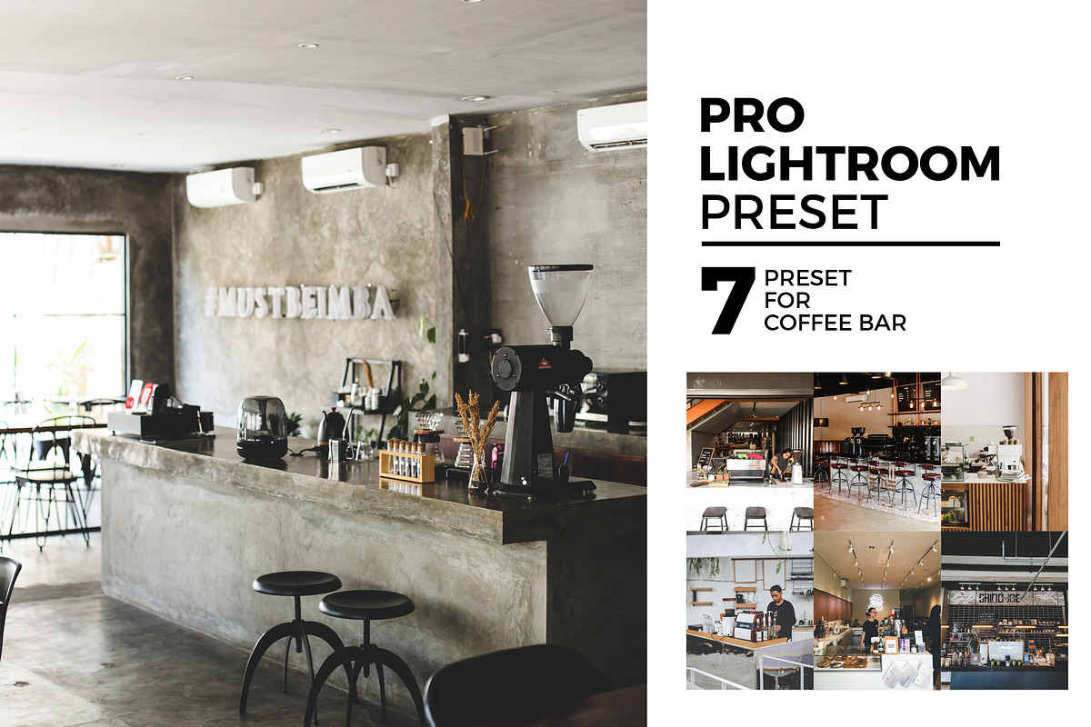 7 Lightroom Preset for Coffee Bar, an Action Add-On by IKFDY