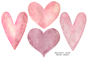 Pink Watercolor Hearts Clipart, a Graphic by Murphy & Frank (Thumbnail 3 of 7)