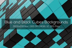 Blue And Black Cubes Backgrounds