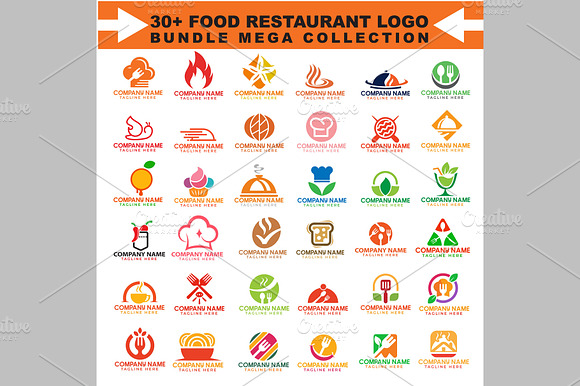 30+ Food and Restaurant Logo Bundle preview 2