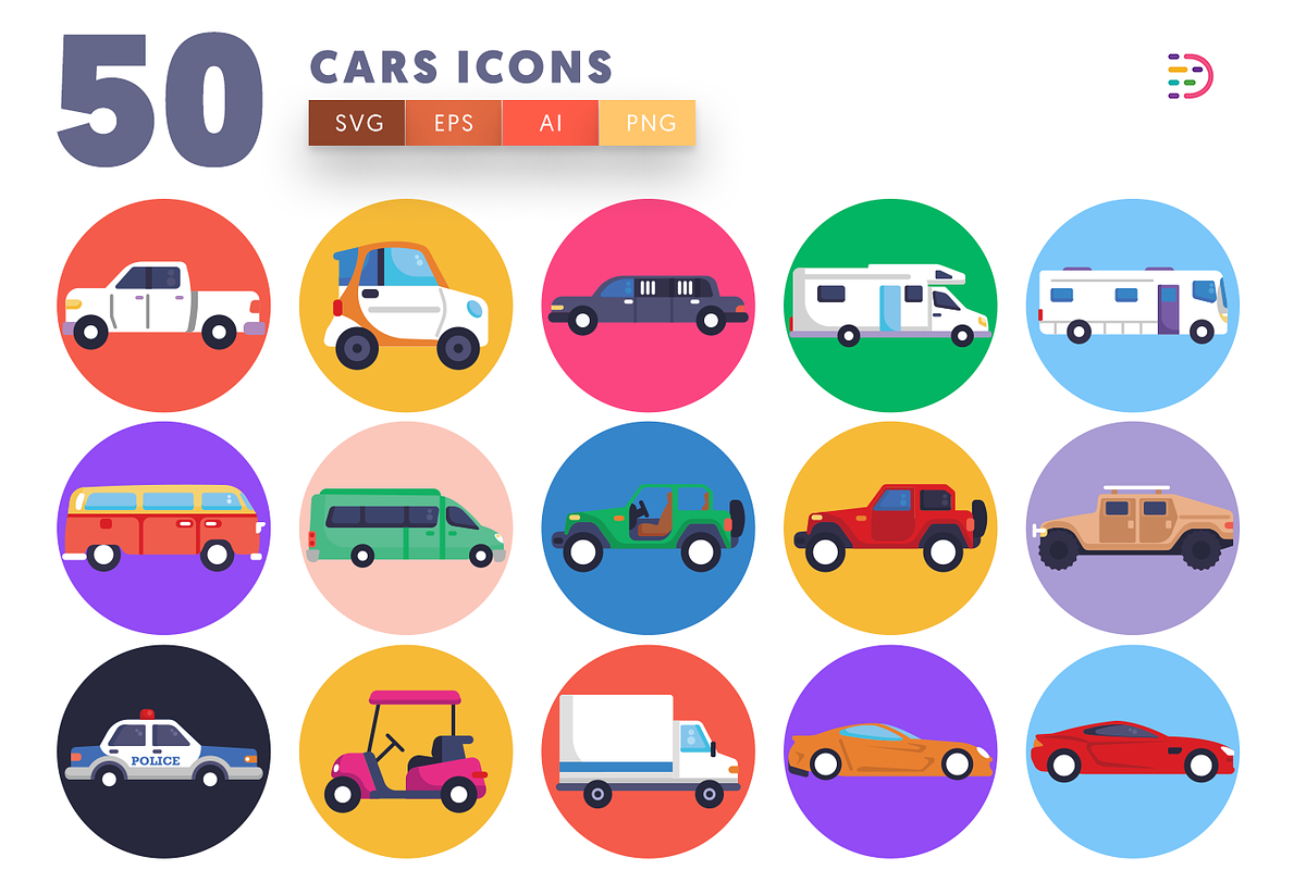 50 Cars Icons, an Icon by Dighital (Photo 1 of 10)