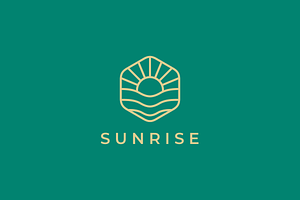 Sunrise Wave Geometric Monoline Logo, a Branding & Logo Template by yopie
