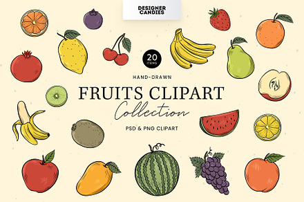 Fruit Clipart Illustrations, an Object Graphic by DesignerCandies