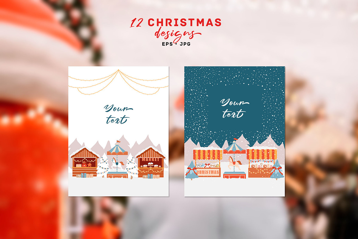 Christmas Market Scene Creator, a Seasonal Illustration by VerAna (Photo 7 of 20)