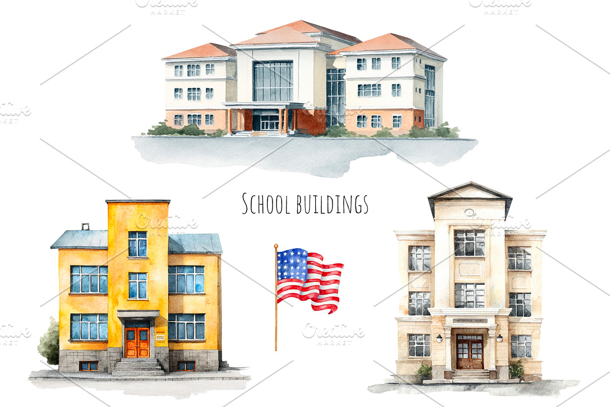 Watercolor Back to school clipart, an Education Illustration by Art and Funny (Photo 3 of 8)