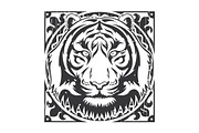 Tiger Vector + frame, an Illustration by weervector (Thumbnail 2 of 3)