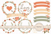 Wedding Floral Clipart & Vectors, a Graphic by Amanda Ilkov (Thumbnail 1 of 4)
