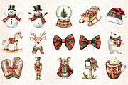 Red Green Plaid Christmas Clipart, an Illustration by Rose Art (Thumbnail 2 of 7)
