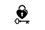 Heart Lock and Key Silhouette Icons, an Illustration by Designer_Momina (Thumbnail 34 of 51)