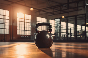 Kettlebell on wooden floor, blurred, a Sports & Recreation Photo by Lermont51