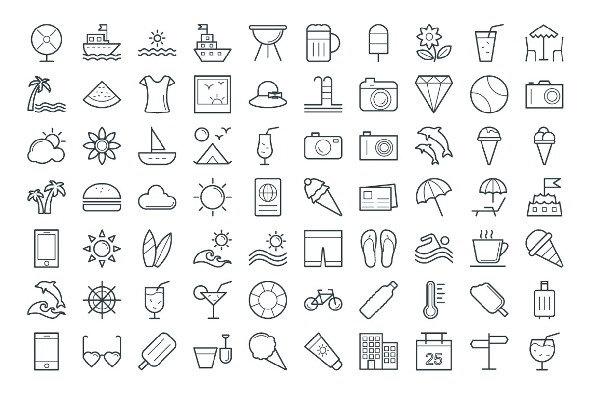 125+ Summer Vector Icons, an Outline Icon by Vectors Market (Photo 2 of 3)