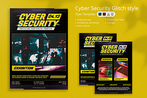 Aman - Cyber Security Glitch style, a Flyer Template by Attype