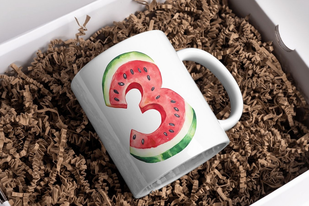 Watermelon Numbers – Watercolor, an Illustration by PassionPNGcreation (Photo 4 of 4)